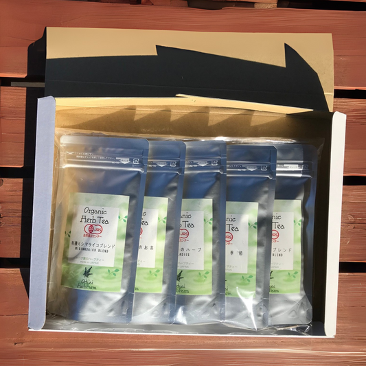 中身はお楽しみ♪オーガニックハーブティー５種セット（ティーバッグ10個入り x ５袋）